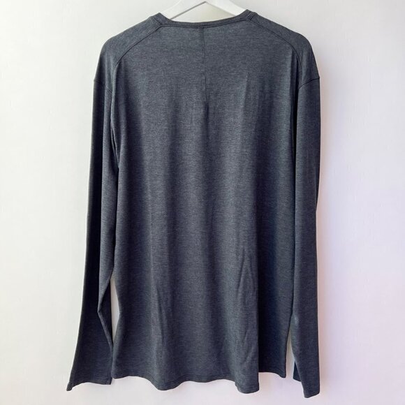 ❤️ Lululemon 5 years basic long sleeves Henley in dark heather gray Size XXL A93 - Picture 2 of 9